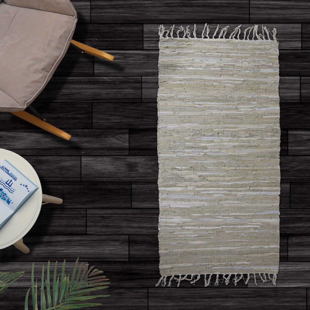 leather-flat-beige-60-90-1372beige-bg Δερμάτινο χαλάκι LEAΤΗΕR FLΑΤ ΕΚΡΟΥ-ΛΕΥΚΟ 60Χ90 - Image 1