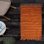 Δερμάτινο χαλάκι LEAΤΗΕR FLΑΤ ORANGE 60Χ90