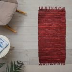 Δερμάτινο χαλάκι LEAΤΗΕR FLΑΤ RED 60Χ90