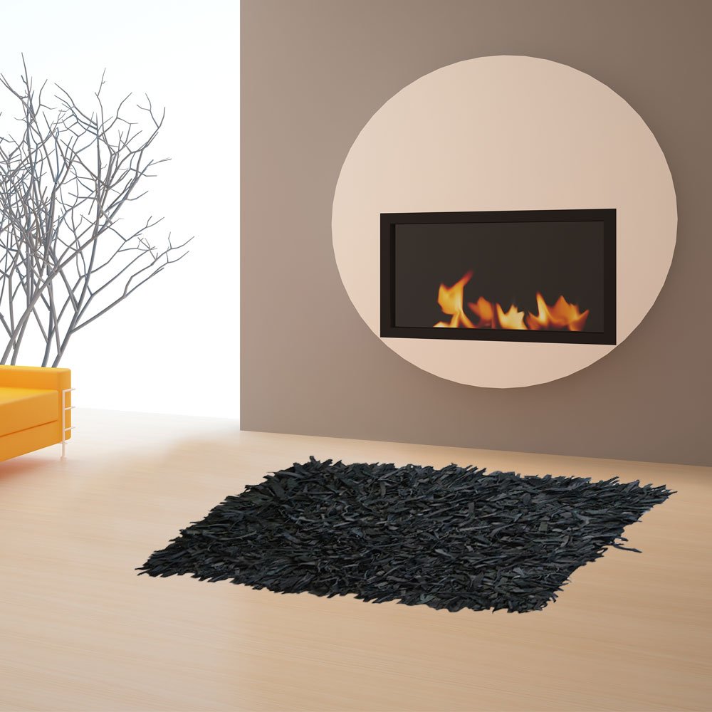 leather-rug-flokoto-black-70x140-202522 Δερμάτινο χαλάκι FLOKOTO ΜΑΥΡΟ 70X140 - Image 1