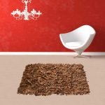 Δερμάτινο χαλάκι FLOKOTO ΚΑΦΕ 60X90