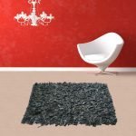 Δερμάτινο χαλάκι FLOKOTO ΓΚΡΙ 60X90