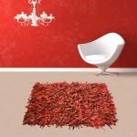 Δερμάτινο χαλάκι FLOKOTO ΚΟΚΚΙΝΟ 60X90