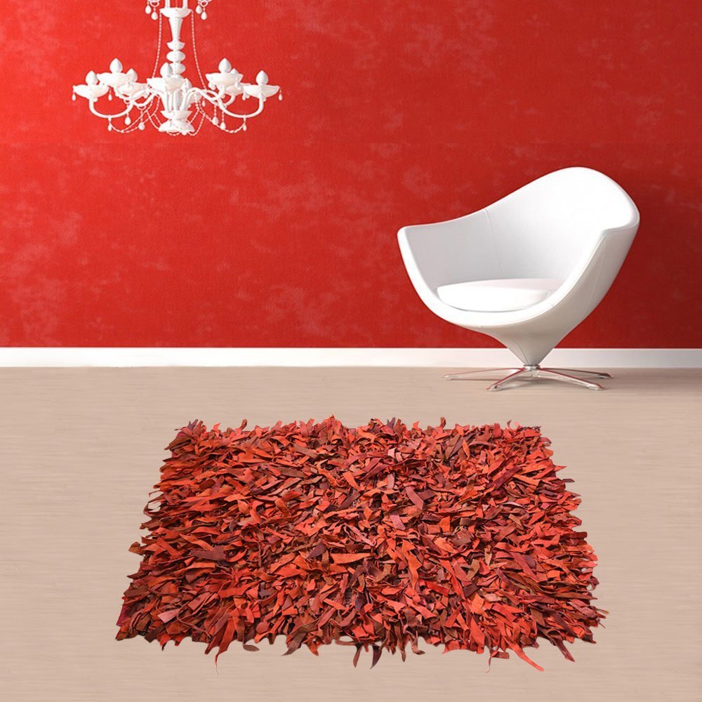 leather-rug-flokoto-red-60x90-202512 Δερμάτινο χαλάκι FLOKOTO ΚΟΚΚΙΝΟ 60X90 - Image 1