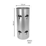 Ομπρελοθήκη Στρογγυλή Μεταλλική Νίκελ ματ