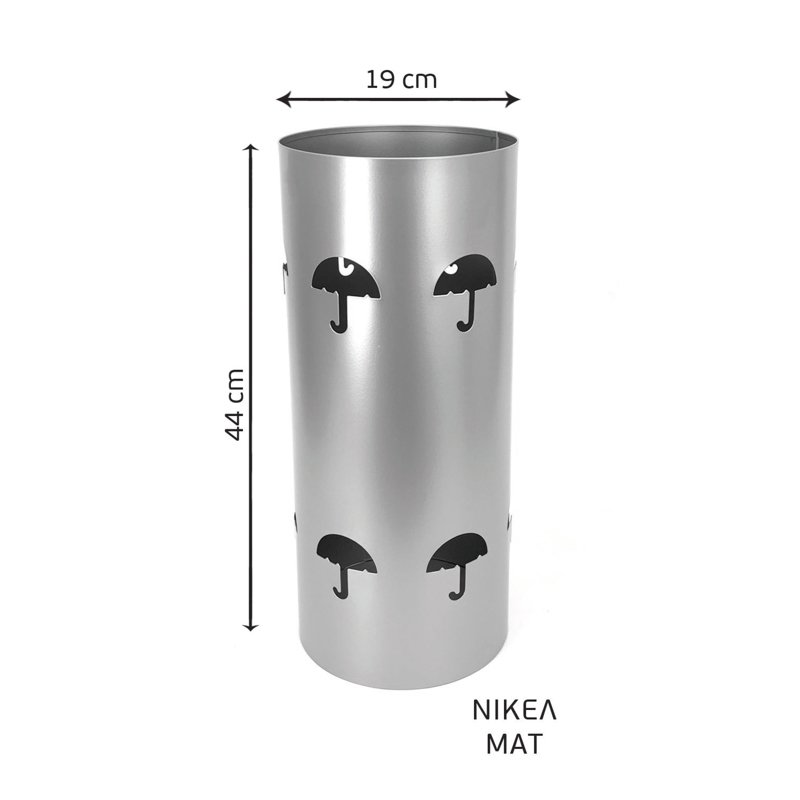 194 ομπρελοθηκη import hellas 14-4-24 Ομπρελοθήκη Στρογγυλή Μεταλλική Νίκελ ματ