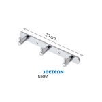 Κρεμάστρα Τοίχου Μεταλλική 3 Θέσεων Νικέλ 21063