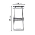 Παραλληλογραμμη Σπογγοθήκη Τριπλή Χρωμέ Αλουμίνιο