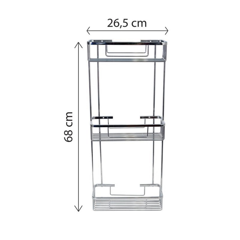 244 ραφιερα import hellas 27-1-25 Παραλληλογραμμη Σπογγοθήκη Τριπλή Χρωμέ Αλουμίνιο - Image 1