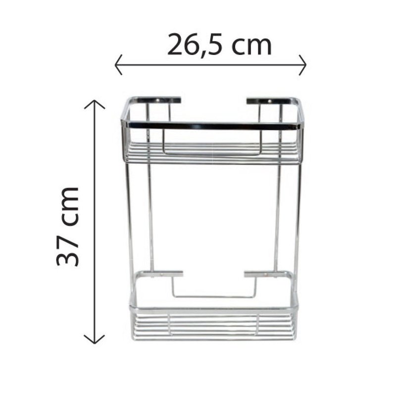 245 ραφιερα import hellas 27-1-25 Παραλληλογραμμη Σπογγοθήκη Διπλή Χρωμέ Αλουμίνιο - Image 1