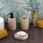 Σετ 3 τεμάχια αξεσουάρ μπάνιου polyresin Eurocasa