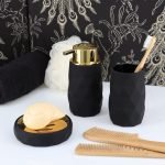 Σετ 3 τεμάχια Ντισπένσερ - θήκη οδοντόβουρτσας- σαπουνοθήκη abs Eurocasa