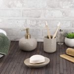 Σετ 3 τεμάχια αξεσουάρ μπάνιου stoneware Eurocasa