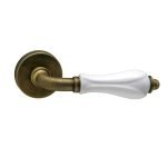 Πόμολο Πόρτας ροζέτα Viometale Μπρονζέ με Λευκή Πορσελάνη