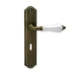 Πόμολο Πόρτας Πλάκα Viometale Μπρονζέ με Λευκή Πορσελάνη