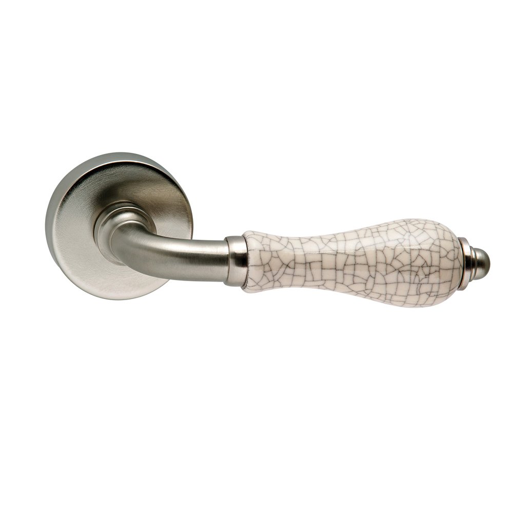 PomPortas059 Πόμολο Πόρτας Viometale Νίκελ Ματ Κρακελέ Πορσελάνη - Image 1