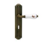 Πόμολο Πόρτας Πλάκα Viometale 590 Μπρονζέ - Πορσελάνη με Καφέ Λουλούδι