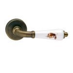 Πόμολο Πόρτας ροζέτα Viometale Μπρονζέ - Πορσελάνη με Καφέ Λουλούδι