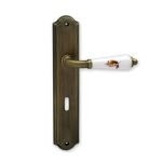 Πόμολο Πόρτας Πλάκα Viometale Μπρονζέ - Πορσελάνη με Καφέ Λουλούδι