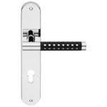 Ιταλικό Πόμολο Cavity με πλάκα σε Χρώμιο/Ματ Μαυρο(RAL) 027