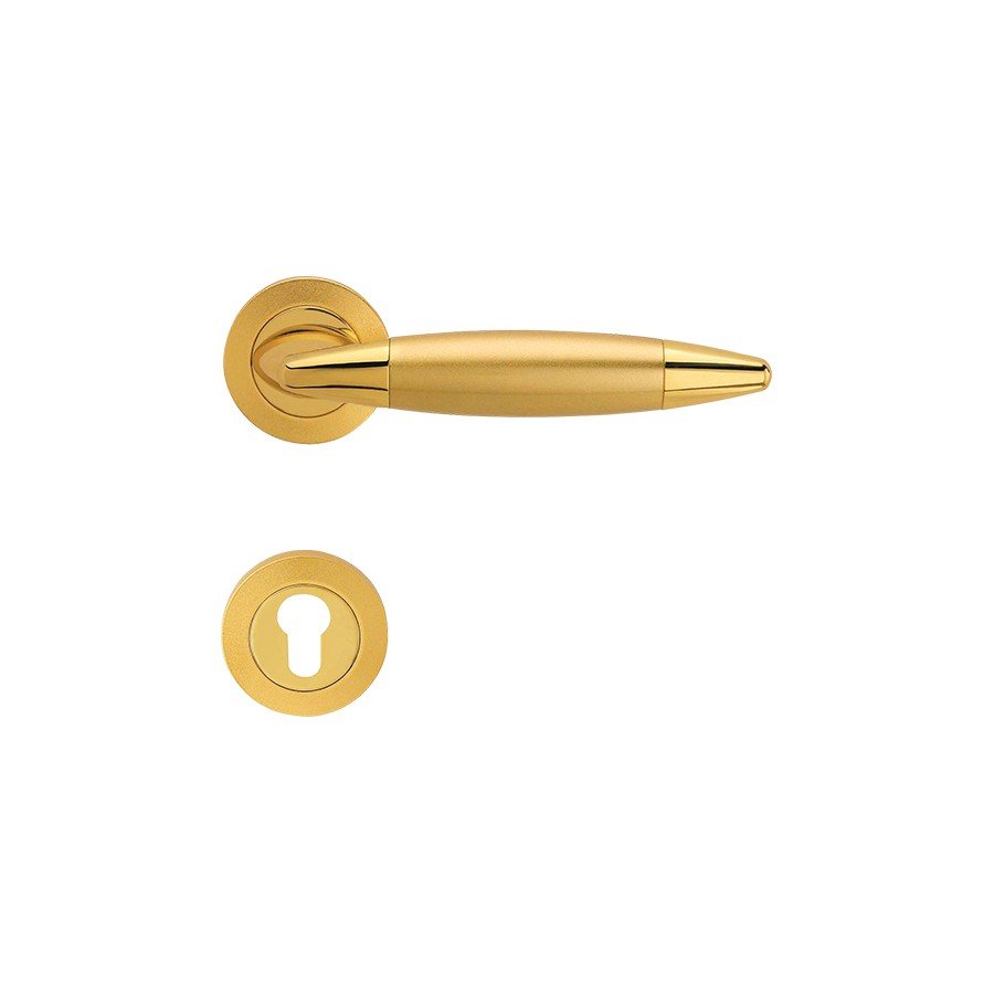 cat-havana-rb102-door-handle Ιταλικό Πόμολο με ροζέτα Havana σε Ματ/Επίχρυσο 082 - Image 1