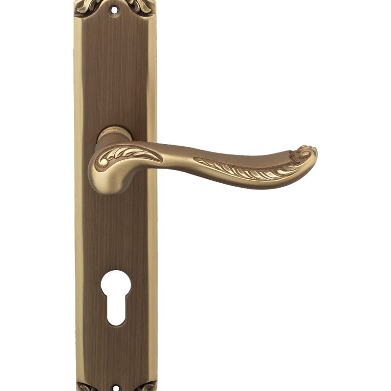 cat-lady-pl-door-handle Ιταλικό Πόμολο με πλάκα Lady σε Μπρονζέ 057 - Image 1