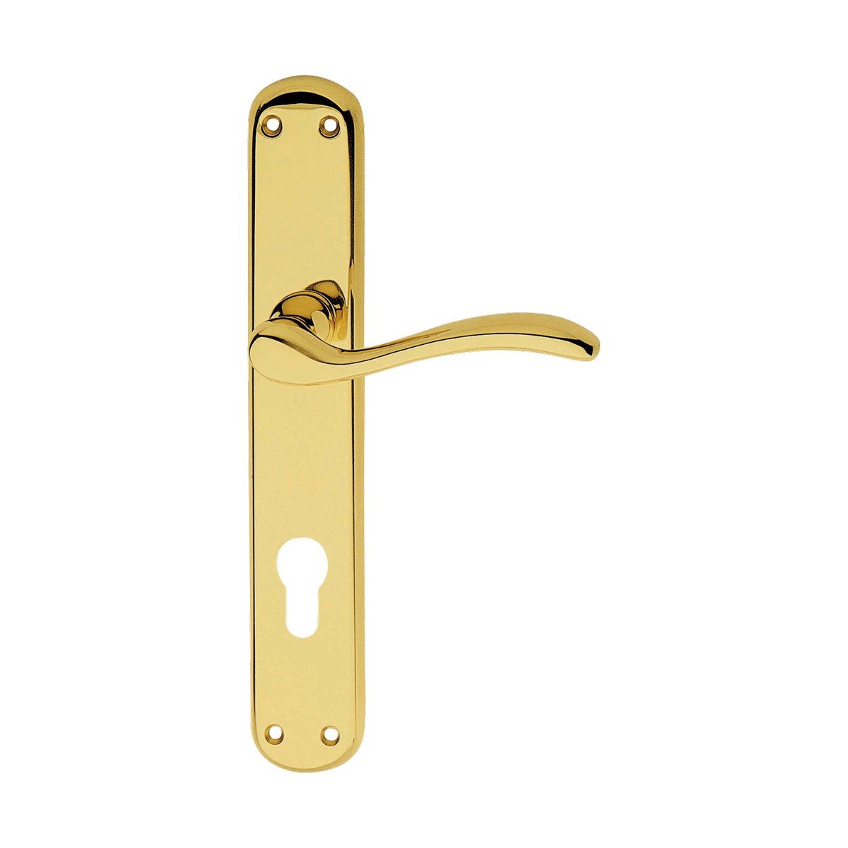 cat-onda-pl-door-handle Ιταλικό Πόμολο με πλάκα Onda σε Επίχρυσο 034 - Image 1