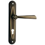 Ιταλικό Πόμολο με πλάκα Rose σε Ματ Μπρονζέ 028