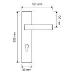 Ιταλικό Πόμολο Aqua με πλάκα σε Ματ Χρώμιο 034 - Image 2