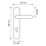 Ιταλικό Πόμολο Cavity με πλάκα σε Χρώμιο/Ματ Μαυρο(RAL) 027 - Image 2
