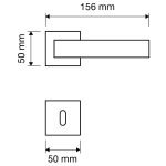 Ιταλικό Πόμολο Duna με ροζέτα σε Ματ Χρώμιο 015 - Image 3