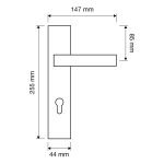 Ιταλικό Πόμολο Elle-Pelle με πλάκα σε Χρώμιο 004 - Image 2