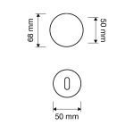 Ιταλικό Πόμολο με ροζέτα Flavia σε Χρυσό 094 - Image 3