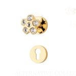 Ιταλικό Επίχρυσο Περιστεφόμενο Πόμολο με ροζέτα Flory με Swarovski® crystals 057