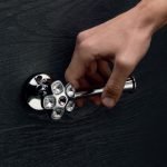 Ιταλικό Χρώμιο Πόμολο με ροζέτα Flory με Swarovski® crystals 056 - Image 2