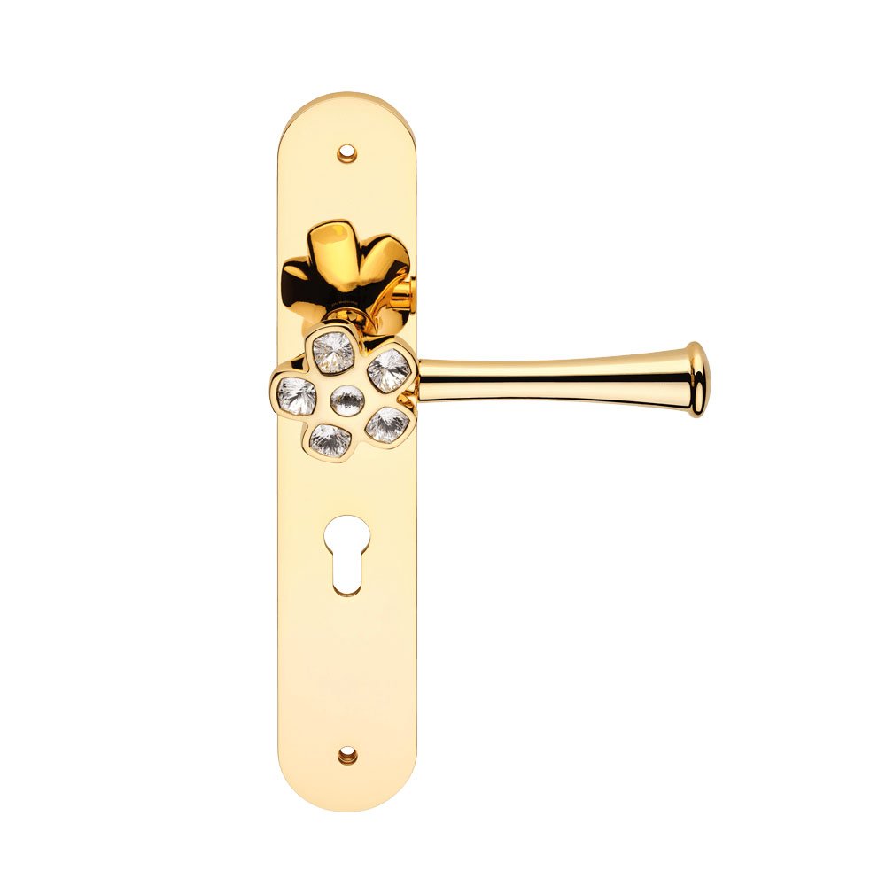 003 sub-flory Ιταλικό Επίχρυσο Πόμολο με πλάκα Flory με Swarovski® crystals 059 - Image 1