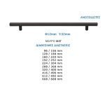 Λαβή Φ12 Μαύρο ματ Νο 4797