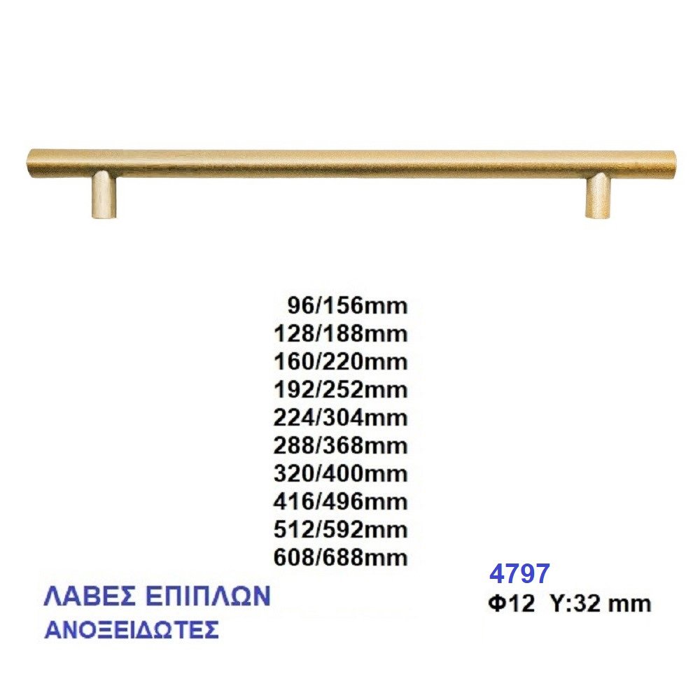 067h import hellas 29-11-23 Λαβή Φ12 Χρυσό ματ Νο 4797