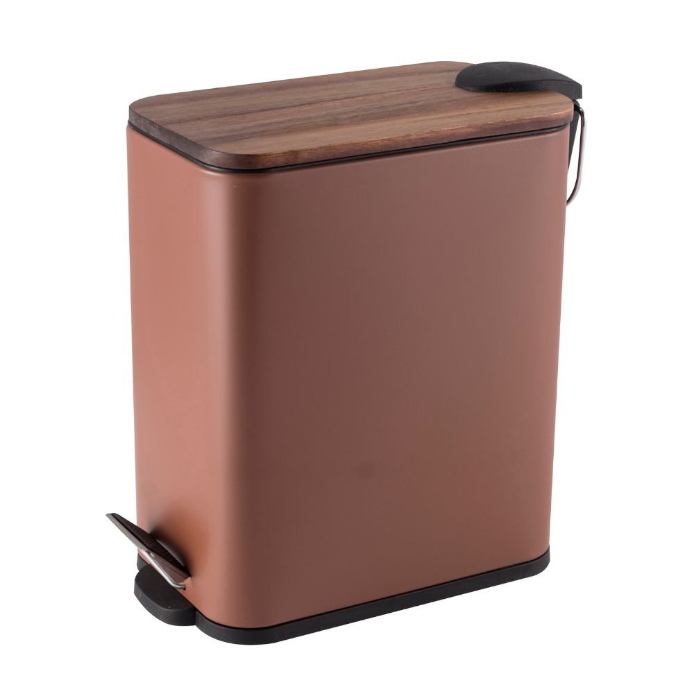 1988-matt-amber-5L Σετ καλάθι μπάνιου ορθογώνιο soft close με πιγκάλ χρώμα κεχριμπάρι(1989-1-1989-2) 14χ30χ28 cm Eurocasa - Image 1