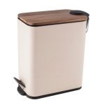 Σετ καλάθι μπάνιου ορθογώνιο μπέζ 5 λίτρα soft close με πιγκάλ μπέζ (1988-1-1988-2) 14χ30χ28 cm Eurocasa