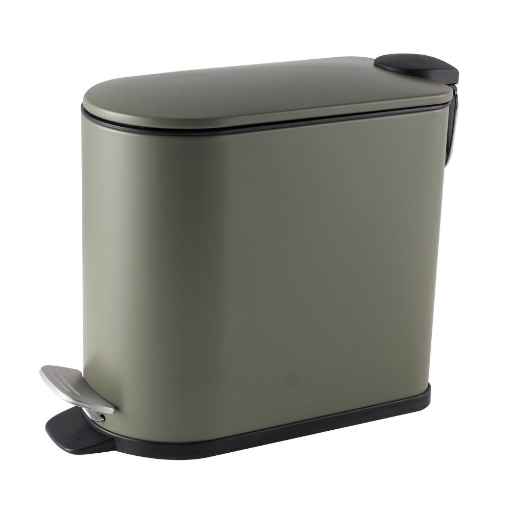 2091-matt-kahki Σετ καλάθι μπανιου 5 λίτρα soft close με πιγκάλ λαδί (2091-1-2094-1 ) 14χ30χ28 cm Eurocasa - Image 1