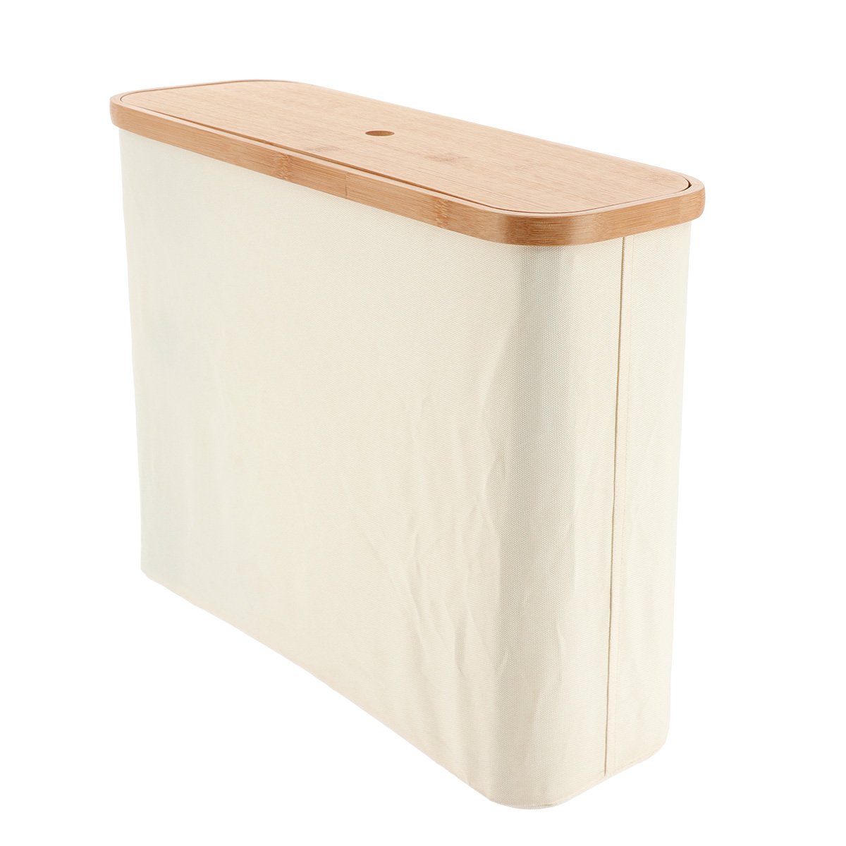 8449-2 Καλάθι αποθήκευσης polyester- bamboo 35x45x15 cm Eurocasa - Image 1