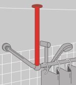 60 Ø 28 mm black στήριγμα οροφής για βραχίονα μπάνιου γωνιακό Sealskin - Image 4