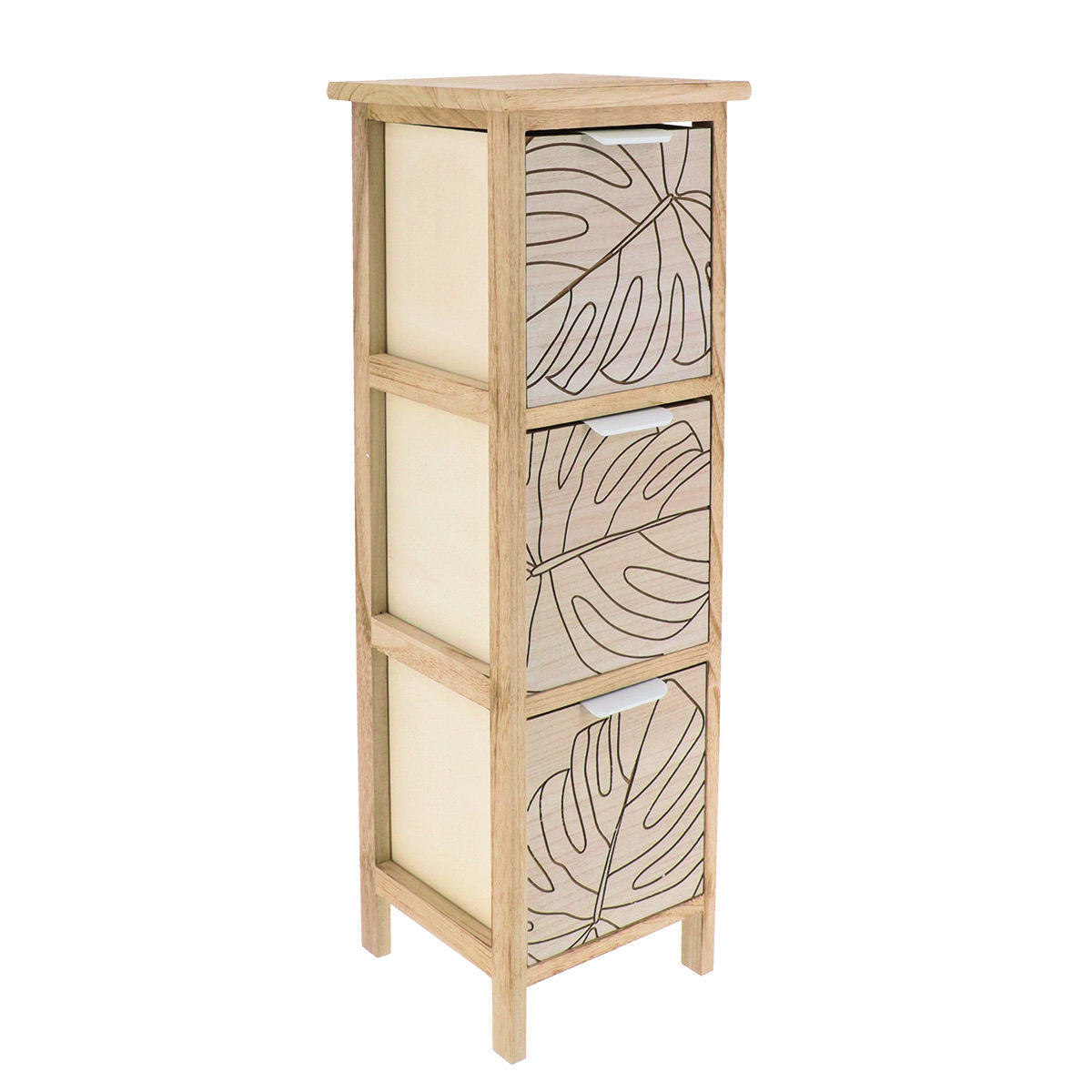 9703-2 Έπιπλο μπάνιου mdf με 3 συρτάρια 25χ25χ77cm Eurocasa - Image 1