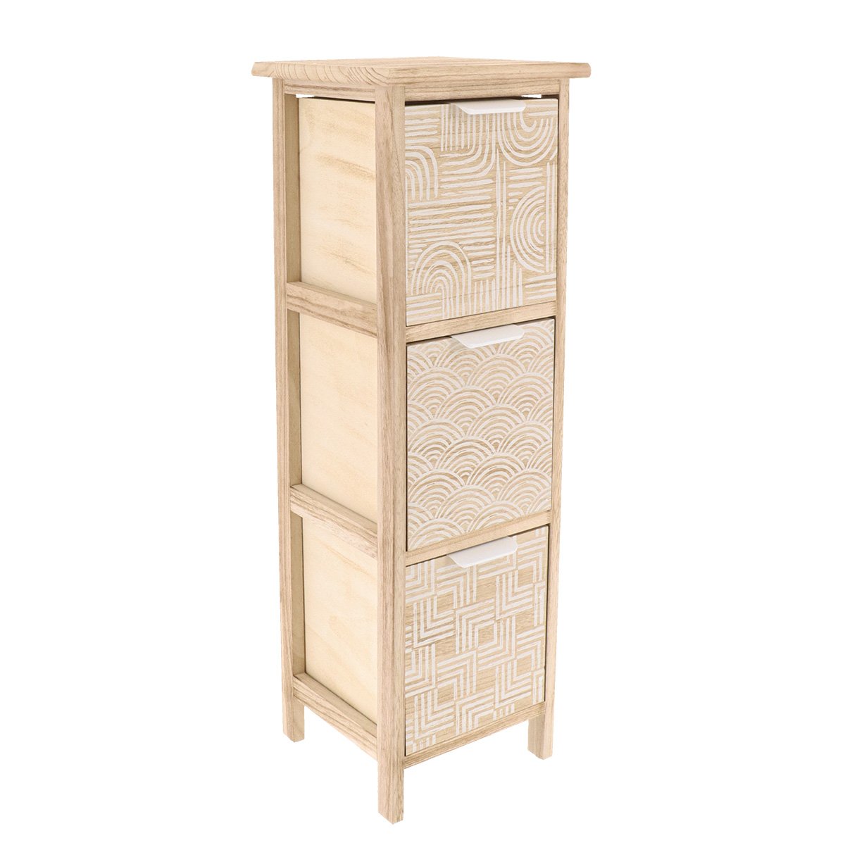 9710 Έπιπλο μπάνιου mdf με 3 συρτάρια 25χ25χ77 cm Eurocasa - Image 1