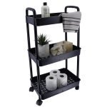 Ραφιέρα με 3 ράφια abs με ρόδες 77x38x26,50 cm Eurocasa