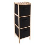 Έπιπλο με 3 συρτάρια από polyester -bamboo 77 x25x25 cm Eurocasa