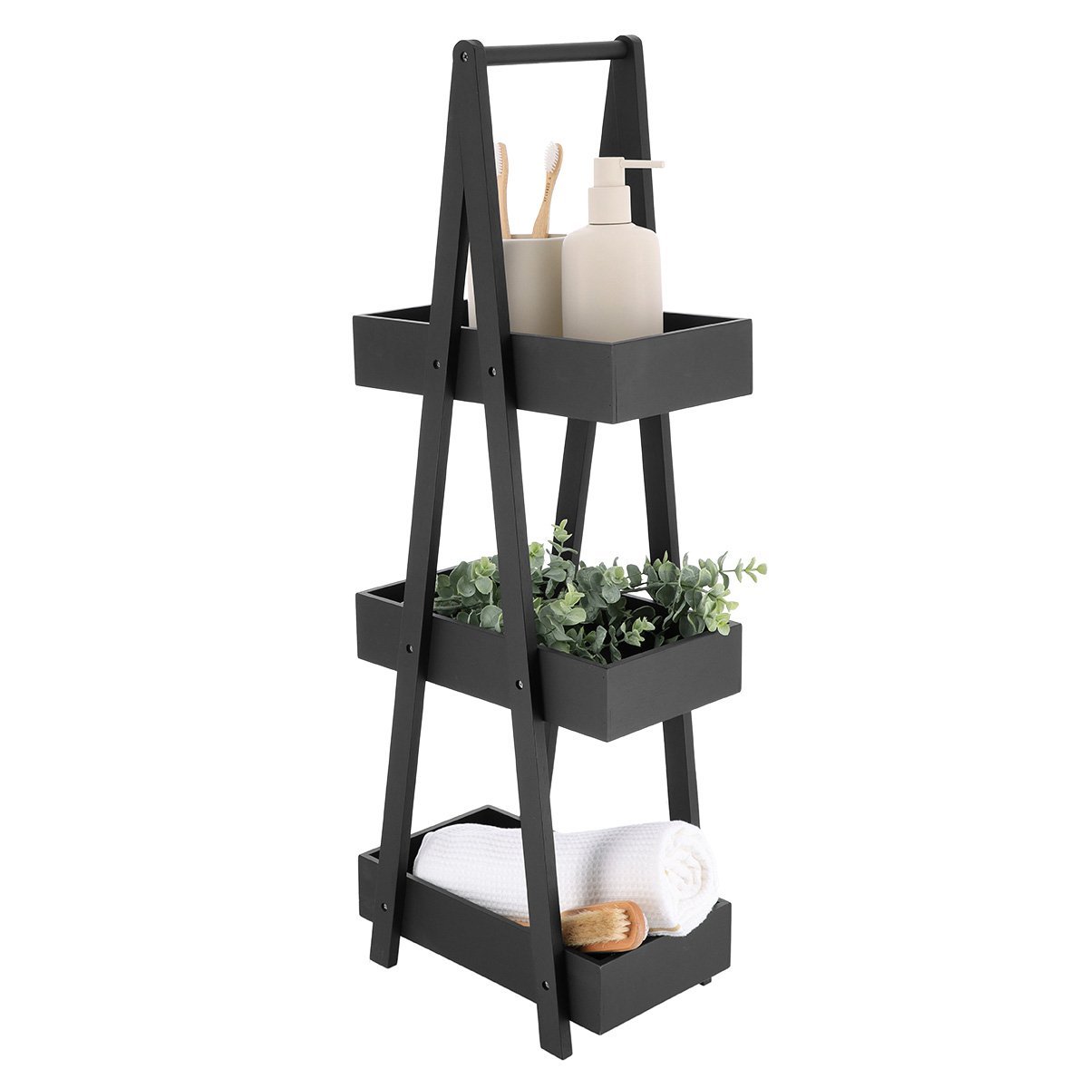 98255103 Έπιπλο mdf με 3 επίπεδα φυσικό 30χ19χ81 cm Eurocasa - Image 1