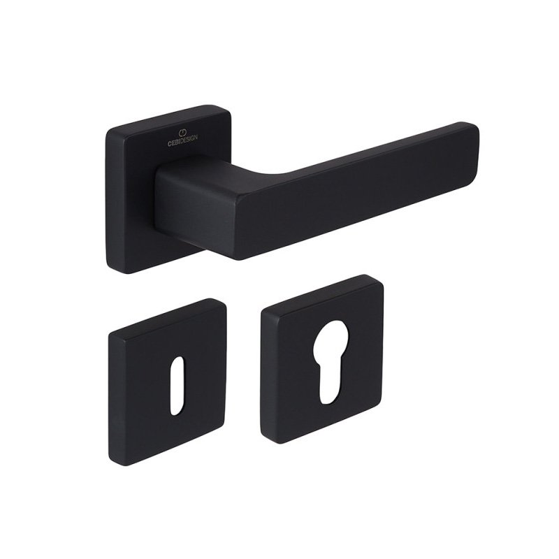 ZIP FLAT 54 web-800x800 Πόμολο Πόρτας Πλαστικό FLAT Ροζέτα Μαύρο ματ - Image 1