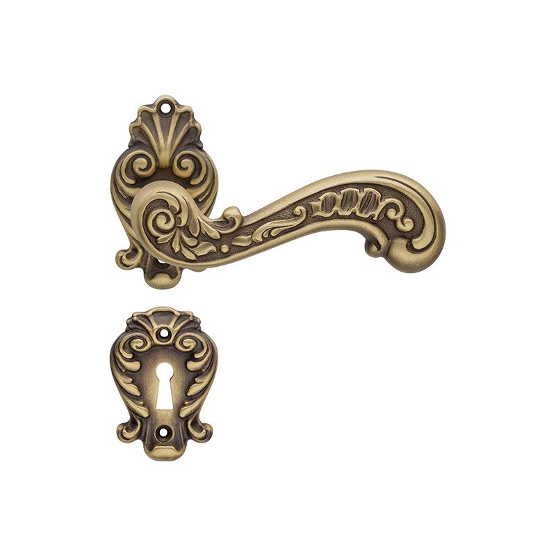 cat-barocco-rb015-door-handle Ιταλικό Vintage Πόμολο Barocco Μπρονζέ Ματ με ροζέτα 031 - Image 1